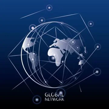 Global network design concept Stockillustratie