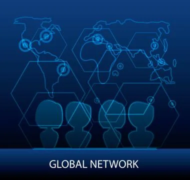 Global network design concept Stock-Illustration