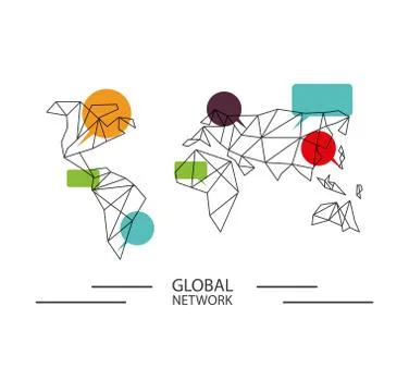 Global network design concept イラスト素材