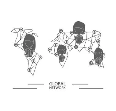 Global network design concept Illustrazione stock
