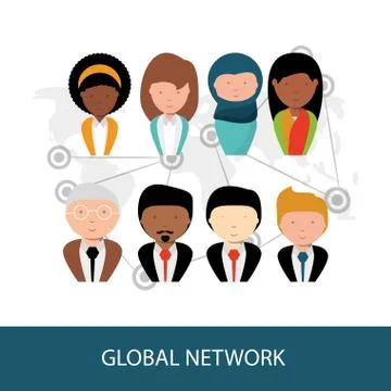 Global network design concept Illustrazione stock