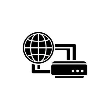 Global Network Device Connectivity Icon Stock Illustration