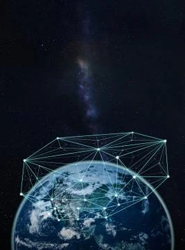 Global network on earth --Elements of this image furnished by NA Stock Illustration