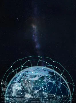 Global network on earth --Elements of this image furnished by NA Stock Illustration