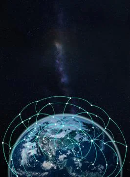 Global network on earth --Elements of this image furnished by NA Stock Illustration