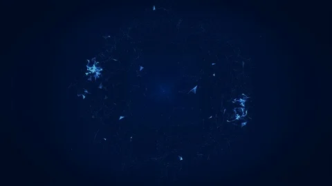 Global Network. Explosion from a neural network. Artificial intelligence World Stock-Footage 125664891