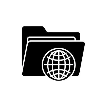 Global Network File Folder Storage Icon Stockillustratie
