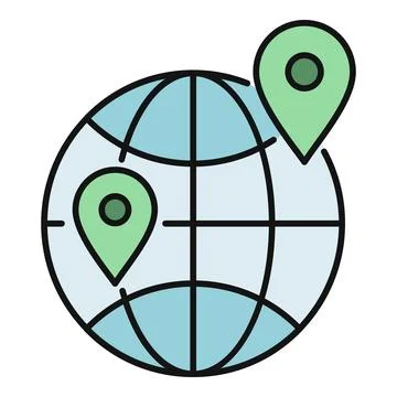 Global network finding locations using map markers Stock Illustration