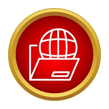 Global network folder icon button concept Illustrazione stock