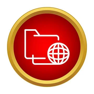 Global network folder icon connecting to internet data Stock Illustration