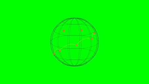Global Network Globe With Arc Connections on Green Screen Stock Footage 341252090