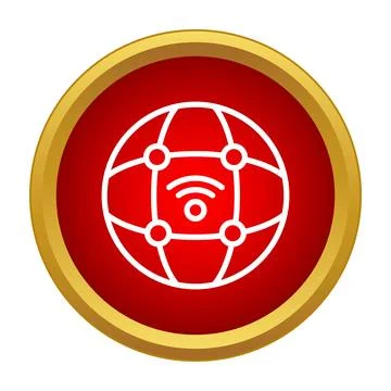 Global network globe connecting to wireless internet Stock Illustration