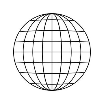 Global network grid sphere connecting world communication Illustration
