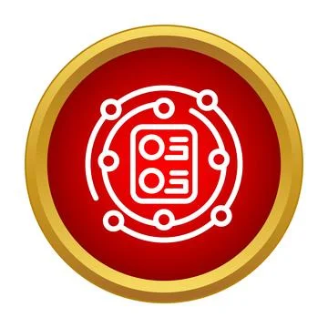 Global network icon with connected contact database Stock Illustration