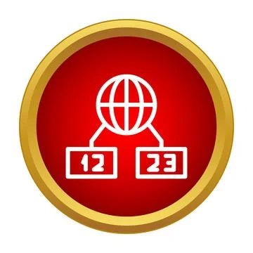 Global network icon connecting data blocks concept Stock Illustration