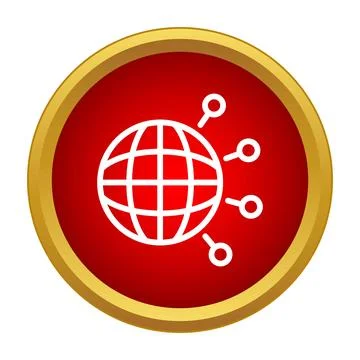 Global network icon connecting people worldwide Stockillustratie