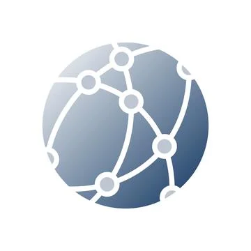 Global network icon in flat style. Worldwide communication vector illustrat.. Stock Illustration