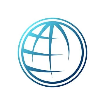 Global network icon in flat style. Worldwide communication vector illustrat.. Stock Illustration