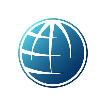 Global network icon in flat style. Worldwide communication vector illustrat.. Stock Illustration