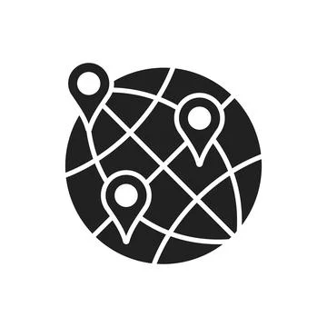 Global network icon in flat style. Worldwide communication vector illustrat.. Stock Illustration