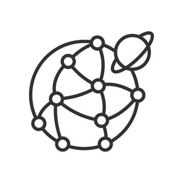 Global network icon in line design. worldwide connection, internet Stock Illustration
