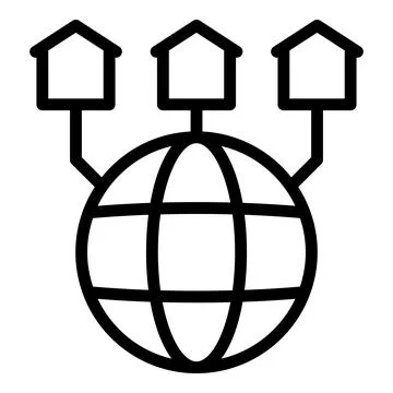 Global network icon outline vector. Computer virtual Illustrazione stock
