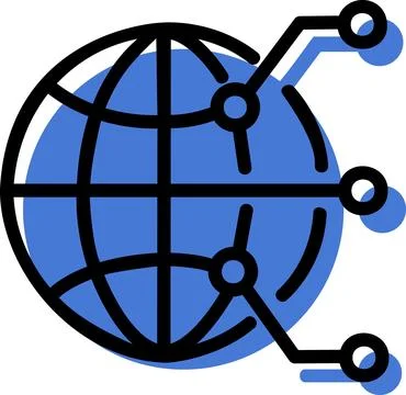 Global network icon representing worldwide connections Ilustración de archivo