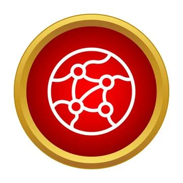 Global network icon representing worldwide connections and technology Stockillustratie