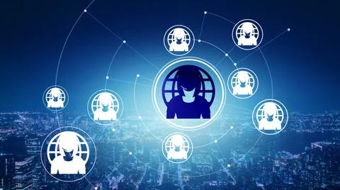Global Network  Icon Rotating wheel Concept Stock Photos