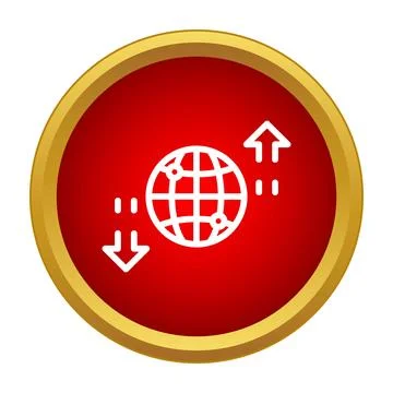 Global network icon showing data transfer activity Stock Illustration