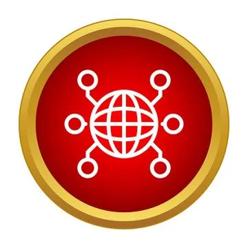 Global network icon showing internet connectivity worldwide Stock Illustration