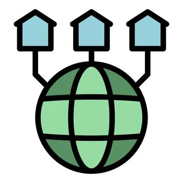 Global network icon vector flat Stock Illustration