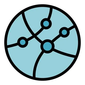 Global network icon vector flat Stock Illustration