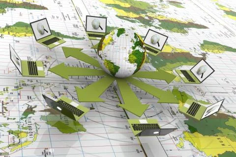Global network Stock Illustration