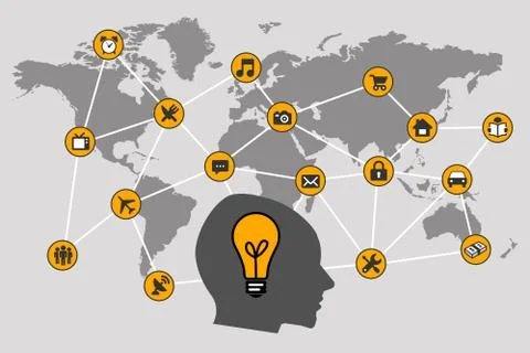 Global network Stock Illustration