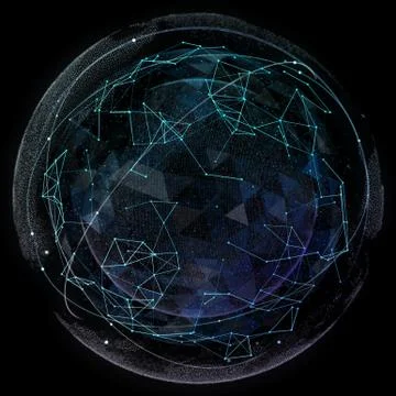 Global network internet technologies. Digital world map Illustrazione stock