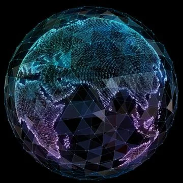 Global network internet technologies. Digital world map 스톡 일러스트