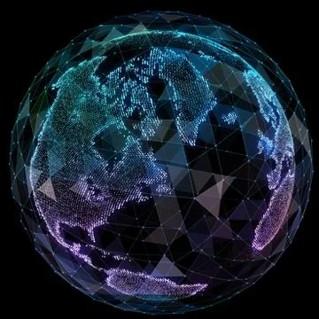 Global network internet technologies. Digital world map 스톡 일러스트