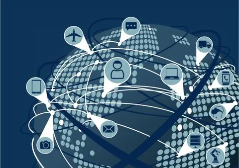 Global network of Internet of Things (IoT) as vector illustration Stock Illustration