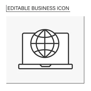 Global network line icon Stock Illustration