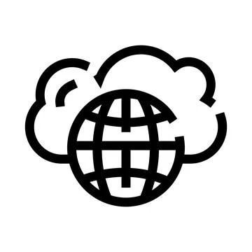 Global network linking cloud computing technology icon Stock Illustration