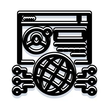 Global network linking digital interface with user profile Illustrazione stock