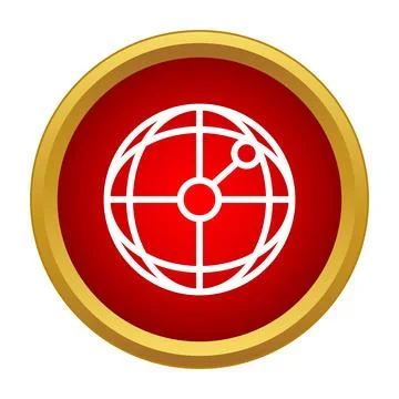 Global network location tracking finding point icon Stock Illustration