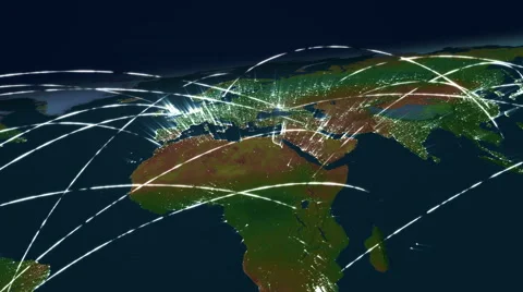 Global network map 720 Video stock 42880061