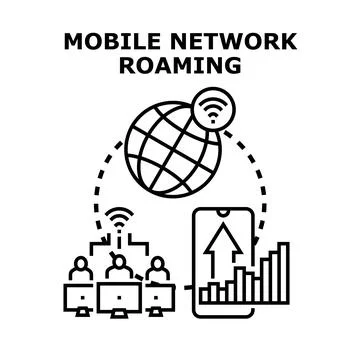 Global network mobility for digital communication connection Stock Illustration