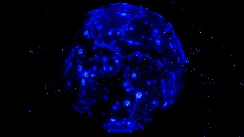 Global network network connection the world abstract 3D rendering satellites 動画素材 109213214