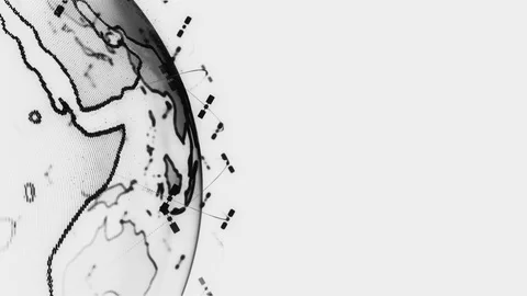 Global network network connection the world abstract 3D rendering satellites Vídeo Stock 109342164