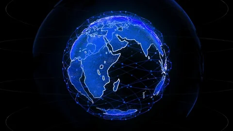 Global network network connection the world abstract 3D rendering satellites Stock Footage 110732343