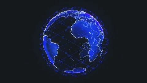 Global network network connection the world abstract 3D rendering satellites Stock Footage 110733974