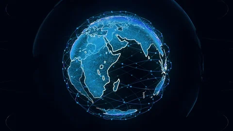 Global network network connection the world abstract 3D rendering satellites Stock Footage 112060065